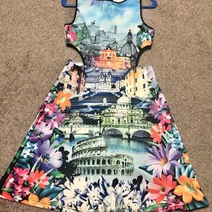 Women's Just Love Rome City Print Flare Dress; Med